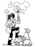 A coloring page of piet piraat